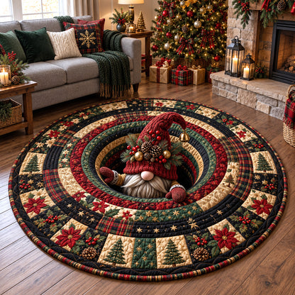 Christmas Gnome Hole Quilted Round Mat GFTOTP22057