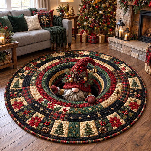 Christmas Gnome Hole Quilted Round Mat GFTOTP22057