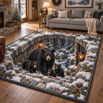 Winter Bear Family Area Rug GFTOTP22078
