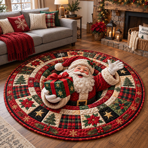 Santa Workshop Quilted Round Mat GFTOTP22084