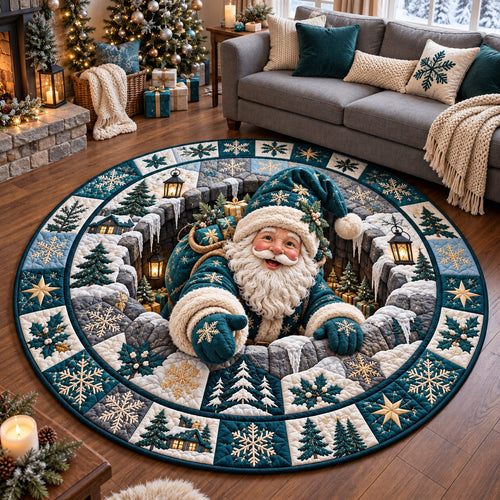 Santa Workshop Quilted Round Mat GFTOTP22088