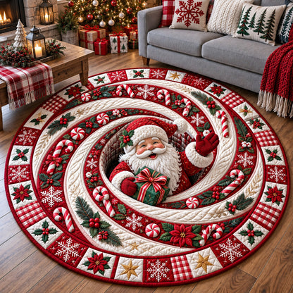 Santa Workshop Quilted Round Mat GFTOTP22089