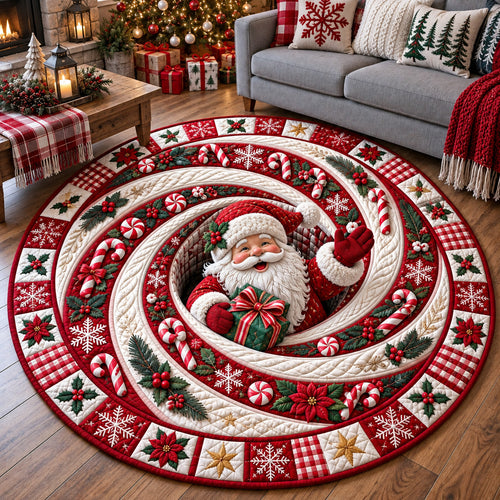 Santa Workshop Quilted Round Mat GFTOTP22089