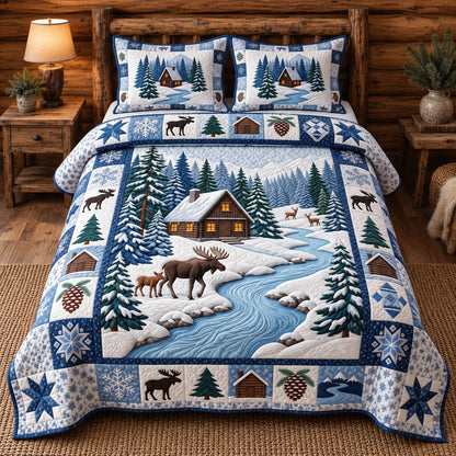 Winter Forest Charm 3-Piece Quilted Bedding Set GFTOTP22099