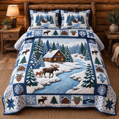 Winter Forest Charm 3-Piece Quilted Bedding Set GFTOTP22099