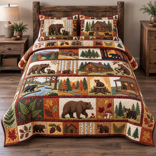 Forest Patchwork Charm 3-Piece Quilted Bedding Set GFTOTP22100