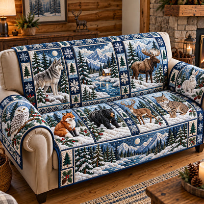 Winter Forest Charm Quilted Sofa Cover GFTOTP22102