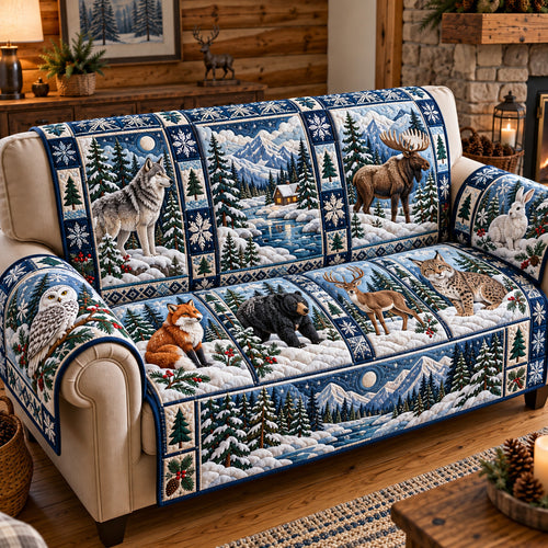 Winter Forest Charm Quilted Sofa Cover GFTOTP22102