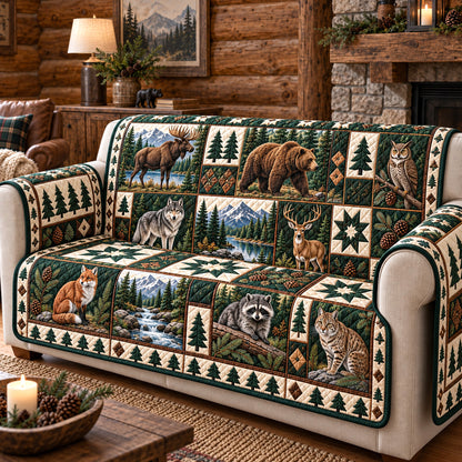 Forest Charm Quilted Sofa Cover GFTOTP22104