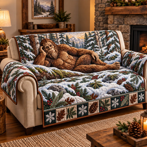 Resting Winter Bigfoot Quilted Sofa Cover GFTOTP22147