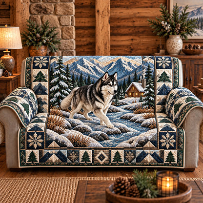 Cabin Husky Walk Quilted Sofa Cover GFTOTP22154