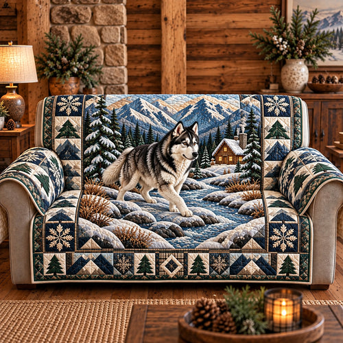Cabin Husky Walk Quilted Sofa Cover GFTOTP22154