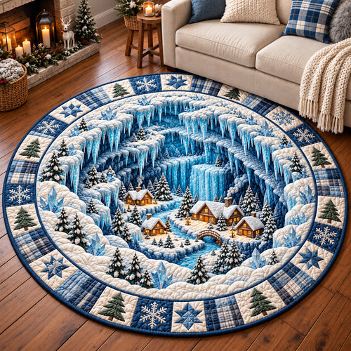 Ice Canyon Village Quilted Round Mat GFTOTP22161
