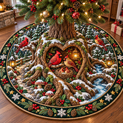 Winter Cardinal Nest Quilted Tree Skirt GFTOTP22166