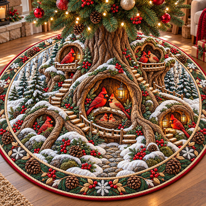 Winter Cardinal Nest Quilted Tree Skirt GFTOTP22167