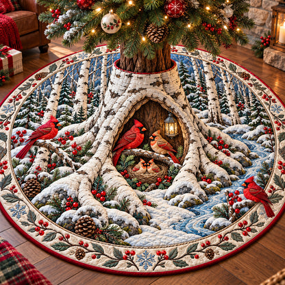 Winter Birch Cardinals Quilted Tree Skirt GFTOTP22169