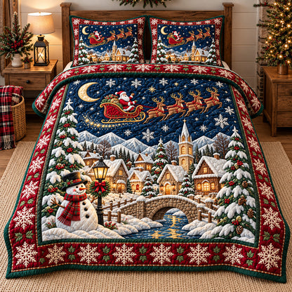 Holiday Village 3-Piece Quilted Bedding Set GFTOTP22171
