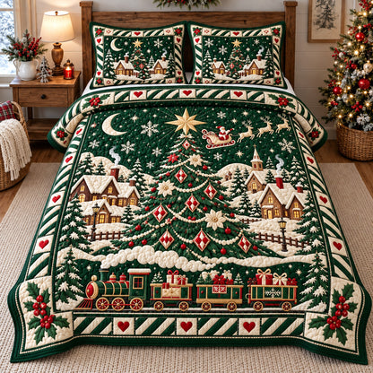 Holiday Village 3-Piece Quilted Bedding Set GFTOTP22172