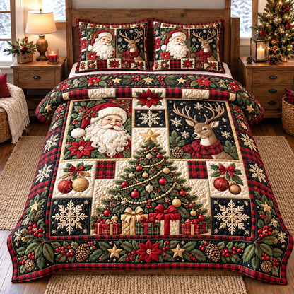 Festive Patchwork 3-Piece Quilted Bedding Set GFTOTP22175