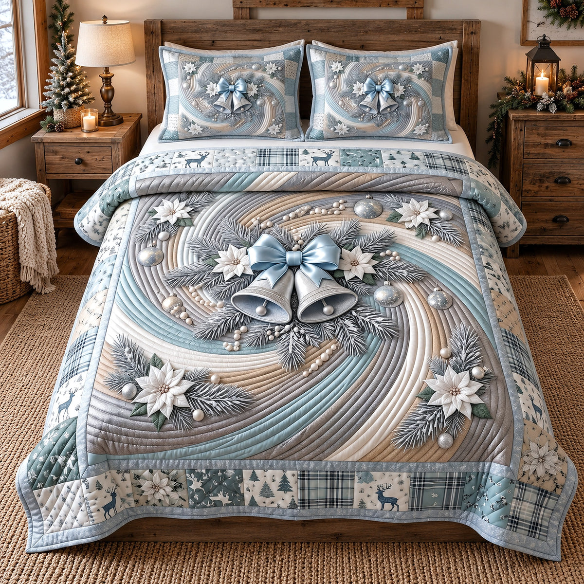 Festive Swirl 3-Piece Quilted Bedding Set GFTOTP22176