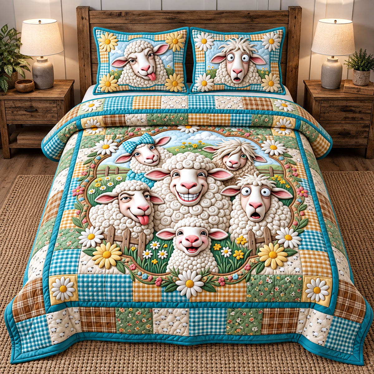 Sunny Daisy Smiles 3-Piece Quilted Bedding Set GFTOTP22187