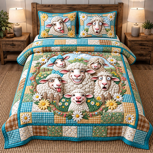 Sunny Daisy Smiles 3-Piece Quilted Bedding Set GFTOTP22187