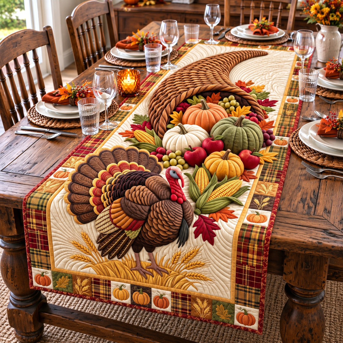 Harvest Turkey Quilted Table Runner GFTOTP22192