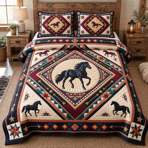 Tribal Horse Spirit 3-Piece Quilted Bedding Set GFTOTP22226