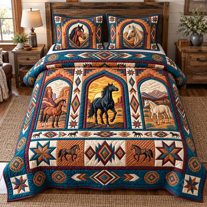 Tribal Horse Spirit 3-Piece Quilted Bedding Set GFTOTP22228