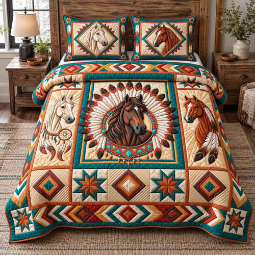Tribal Horse Spirit 3-Piece Quilted Bedding Set GFTOTP22230