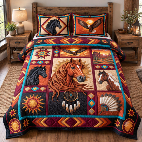 Tribal Horse Spirit 3-Piece Quilted Bedding Set GFTOTP22232