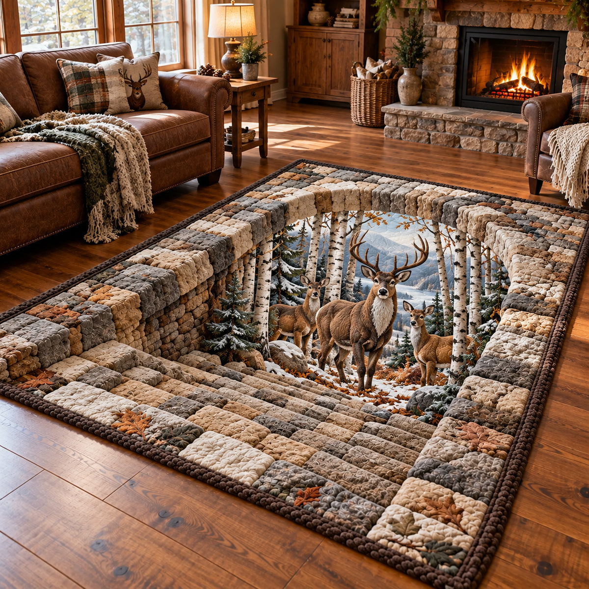 Winter Deer Area Rug GFTOTP22235