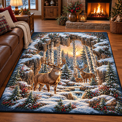 Winter Deer Area Rug GFTOTP22236