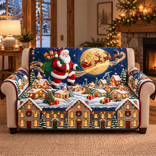 Santa Moonlight Flight Quilted Sofa Cover GFTOTP22262