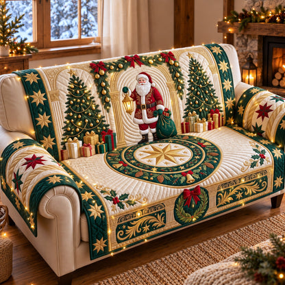 Santa Lantern Guide Quilted Sofa Cover GFTOTP22265