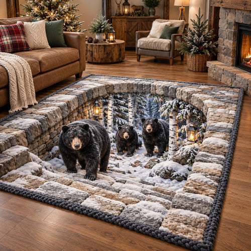 Snowy Bear Steps Area Rug GFTOTP22279