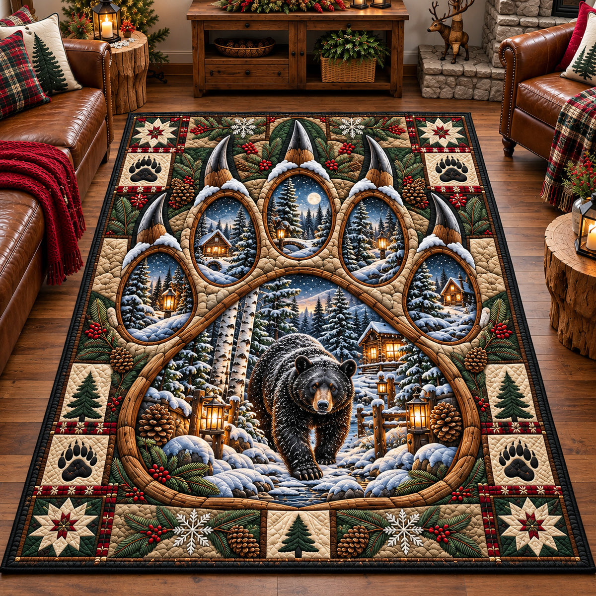 Winter Bear Paw Area Rug GFTOTP22283