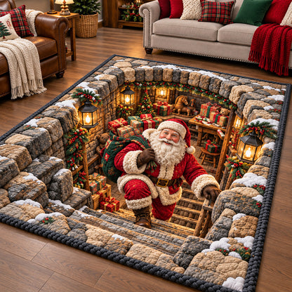 Jolly Santa Workshop Area Rug GFTOTP22286
