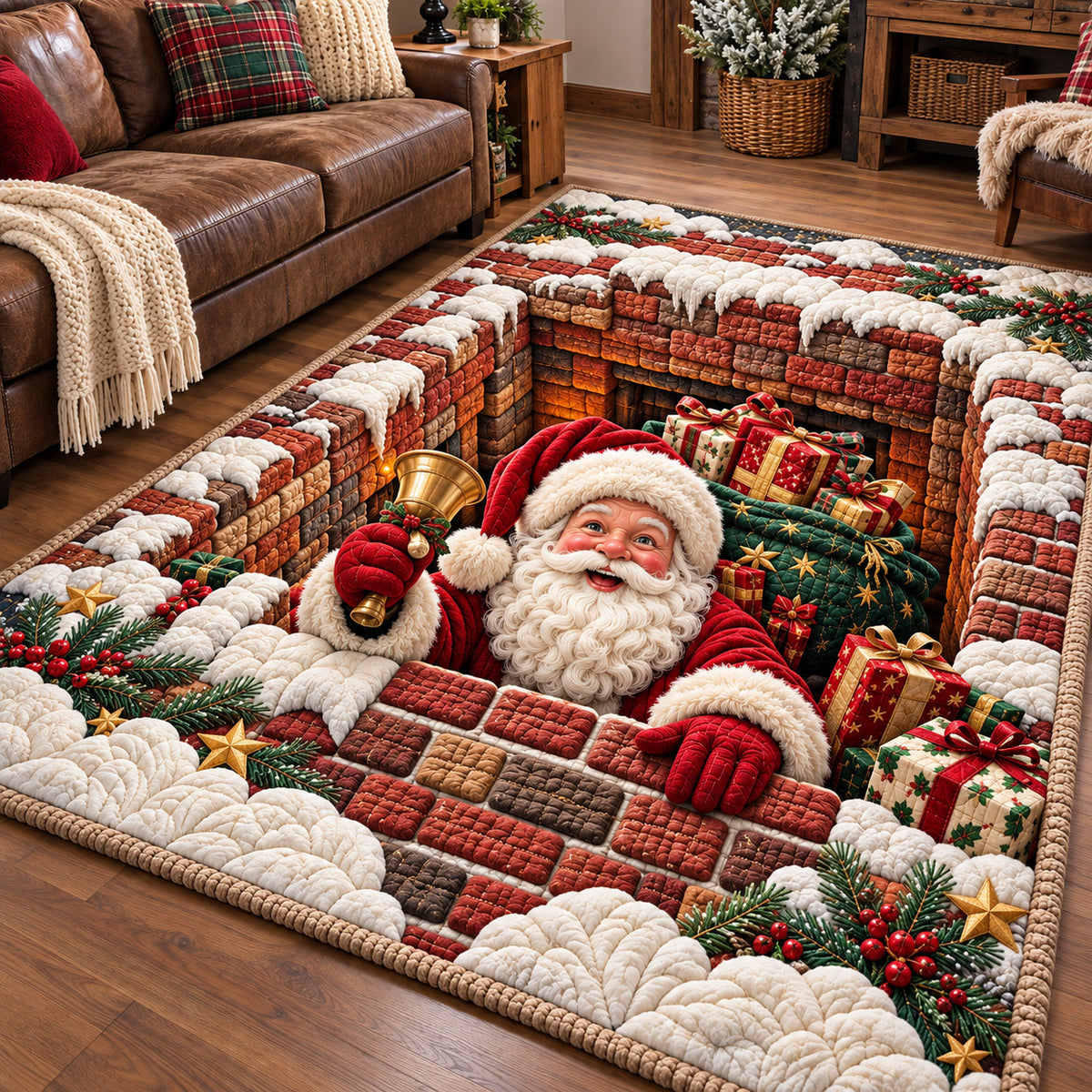 Jolly Santa Workshop Area Rug GFTOTP22288
