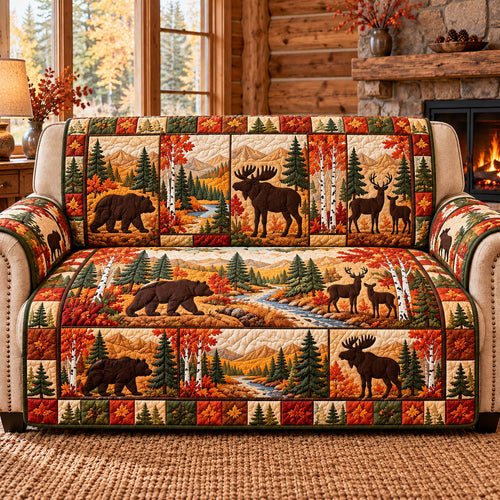 Forest Patchwork Quilted Sofa Cover GFTOTP22352