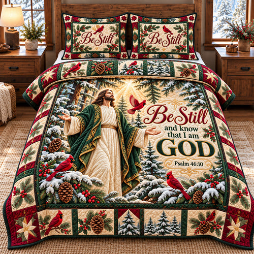 Be Still And Know 3-Piece Quilted Bedding Set GFTOTP22357
