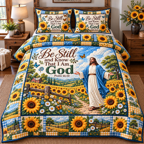 Be Still And Know 3-Piece Quilted Bedding Set GFTOTP22358