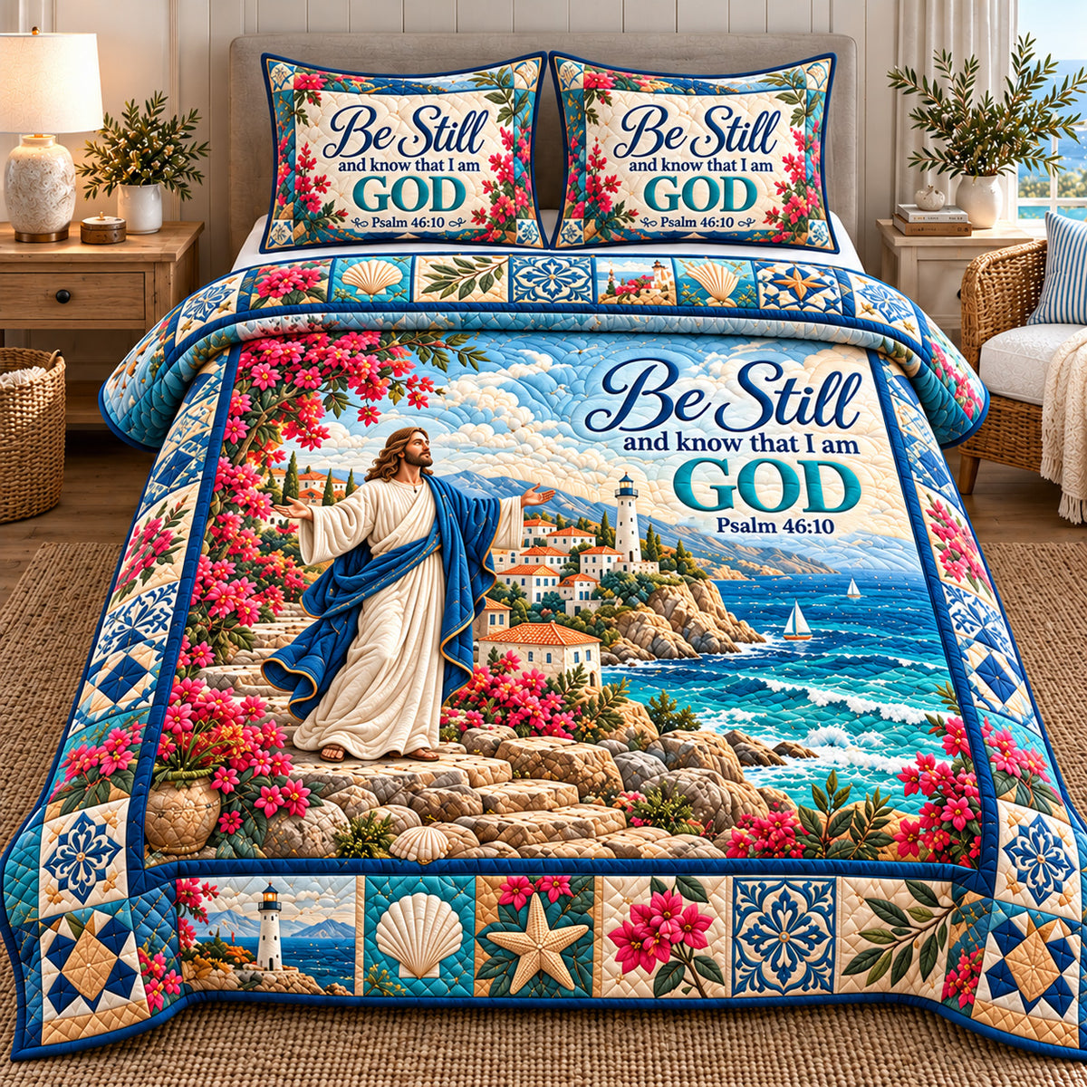 Be Still And Know 3-Piece Quilted Bedding Set GFTOTP22359
