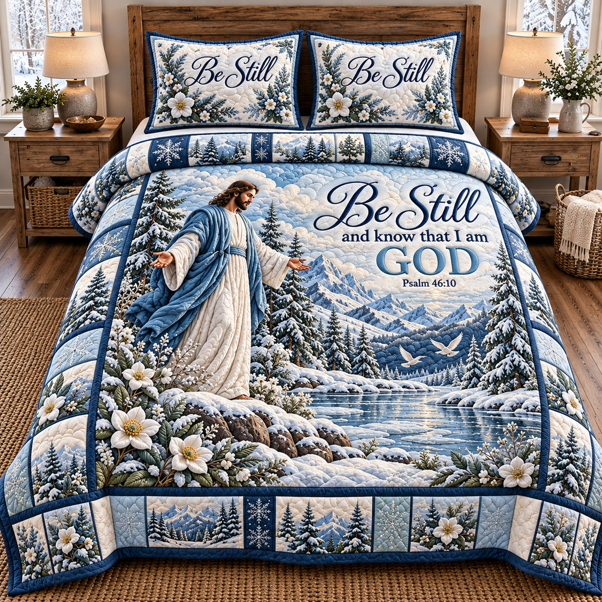 Be Still And Know 3-Piece Quilted Bedding Set GFTOTP22360