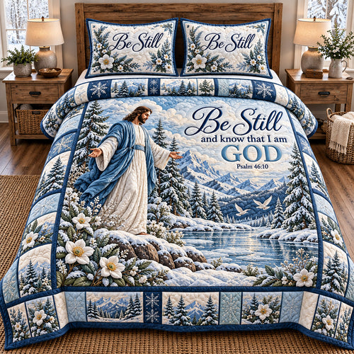 Be Still And Know 3-Piece Quilted Bedding Set GFTOTP22360