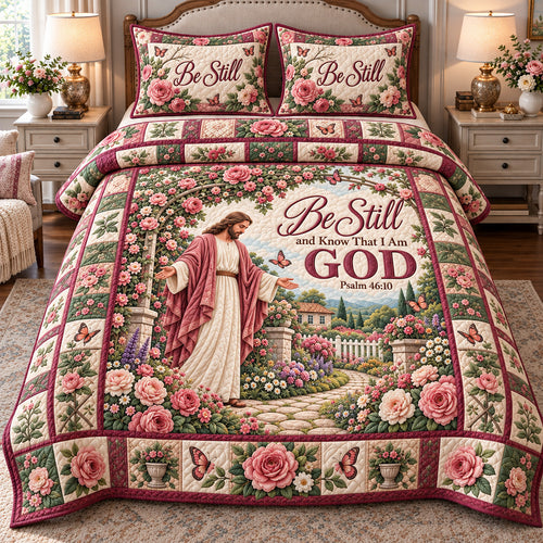 Be Still And Know 3-Piece Quilted Bedding Set GFTOTP22361