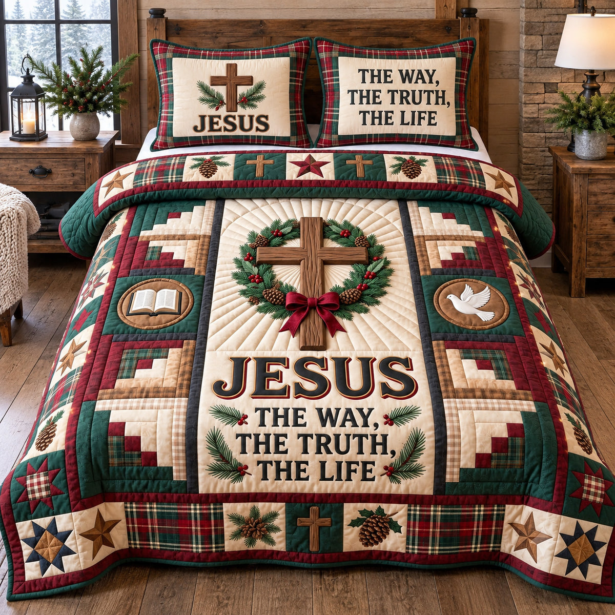 Christian Faith 3-Piece Quilted Bedding Set GFTOTP22363