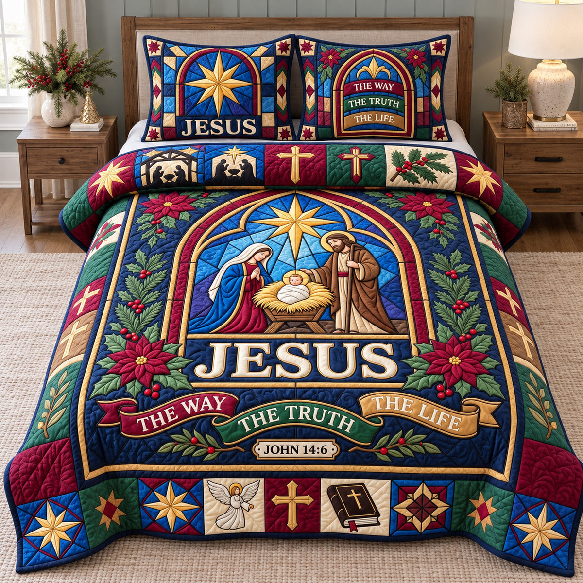 Christian Faith 3-Piece Quilted Bedding Set GFTOTP22365
