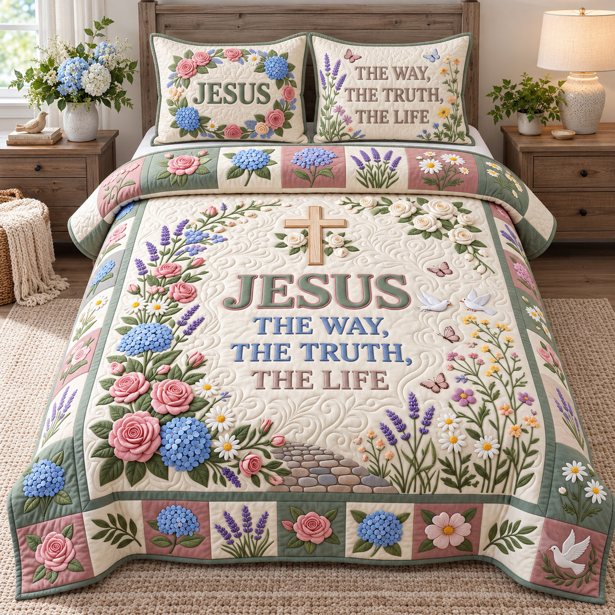 Christian Faith 3-Piece Quilted Bedding Set GFTOTP22368