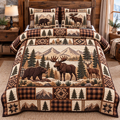 Forest Patchwork 3-Piece Quilted Bedding Set GFTOTP22371
